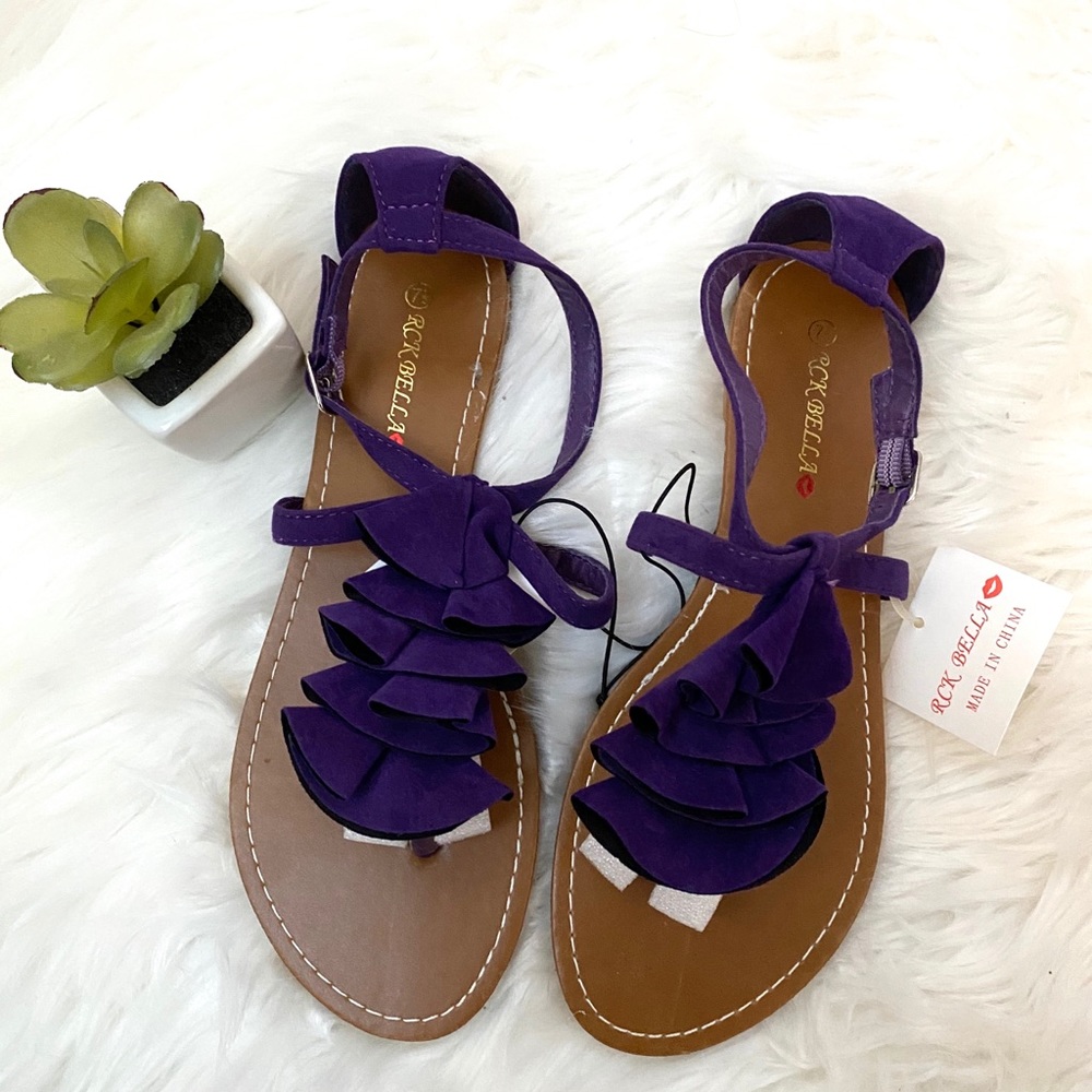 NEW purple strappy sandals mult sizes